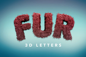 Fur 3D PSD Letters