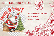 Merry & Bright, Funny Santa Claus, an Illustration by OK Design (Thumbnail 4 of 4)