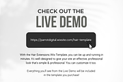 Hair Extensions Website for Wix, a Landing Page Template by Parrot Designs (Thumbnail 3 of 4)