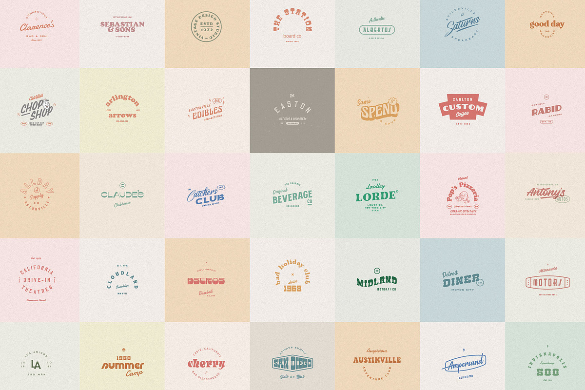 Editable Retro Logo Collection x30, a Branding & Logo Template by Staple. (Photo 2 of 10)