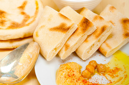 Hummus with pita bread, a Food & Drink Photo by keko64