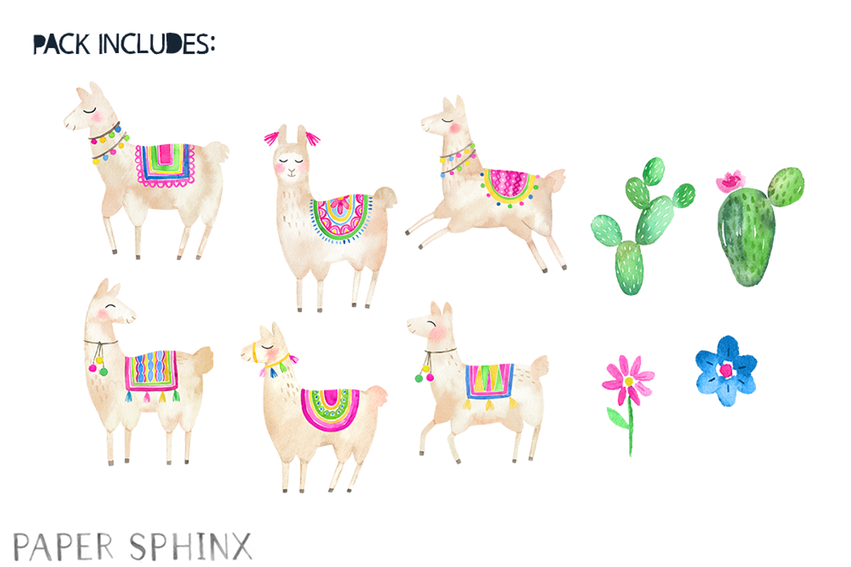 No Drama Llamas Clipart, an Illustration by PaperSphinx (Photo 2 of 3)