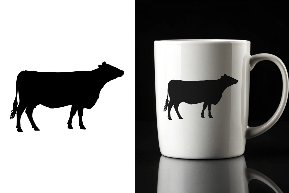 Cow Silhouettes Collection, an Animal Illustration by Unique Design Team