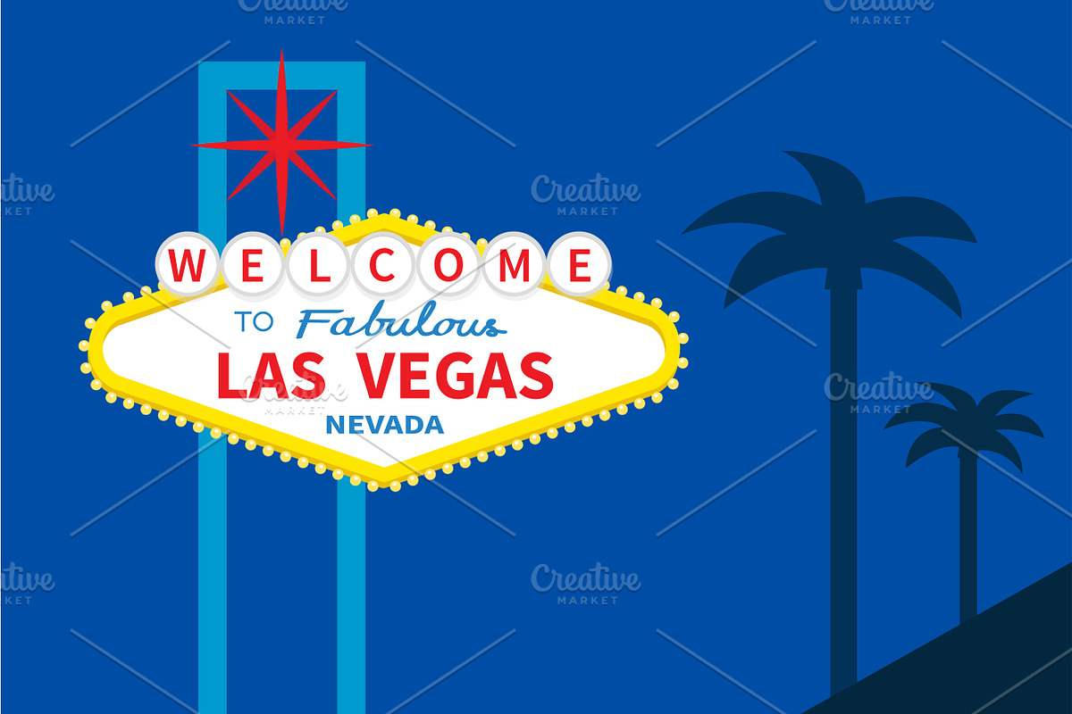 Welcome to Las Vegas sign. Vector, an Object Illustration by Worldofvector