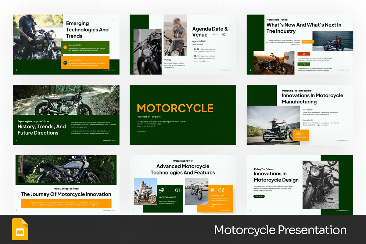 Motorcycle Industry GSlides, PPoint