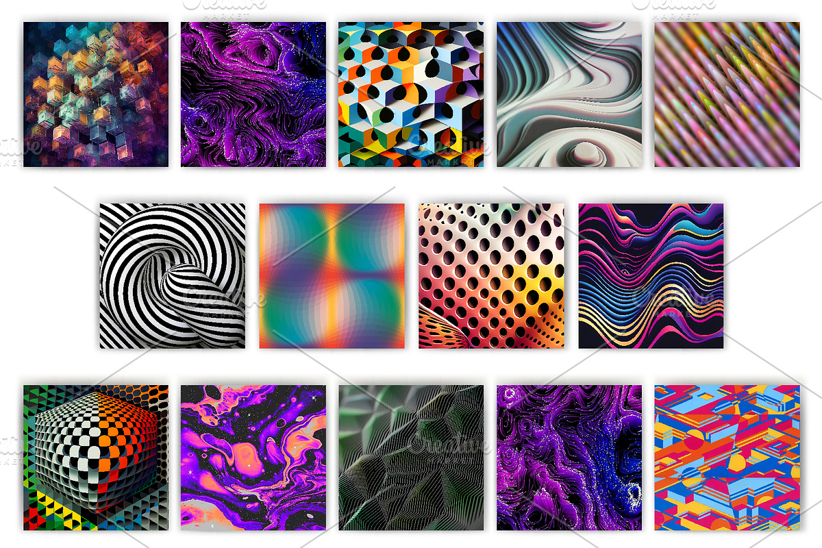 Glitch Psychedelic 06. Digital Paper, a Texture Illustration by KENO Mascots (Photo 6 of 7)
