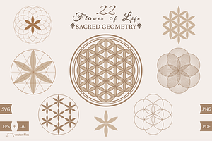 Flower of Life set Sacred Geometry