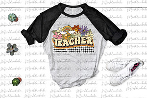 Retro Teacher Png Sublimation