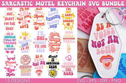 Sarcastic Motel Keychain SVG Bundle