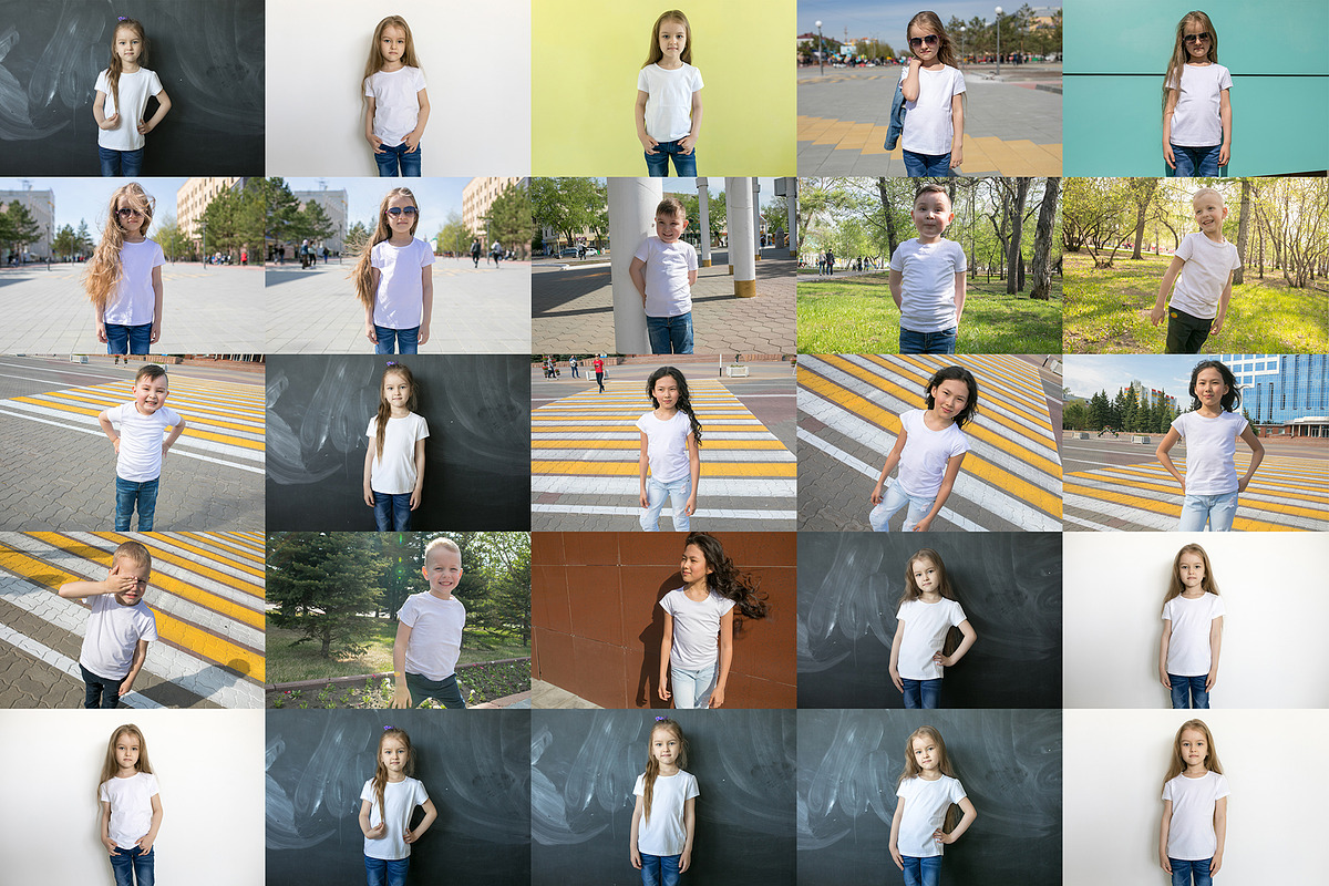100 Kid's T-Shirt Mock-Up 2018 #22, a Shirt Mockup by Freeman Studio (Photo 6 of 107)