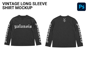 vintage long sleeve shirt mockup