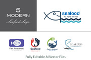 Modern Seafood Logo Collection, a Branding & Logo Template by YUDesignStore (Thumbnail 1 of 12)