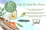 Salad Watercolor Clipart Set, a Food Illustration by ArtCreationsDesign (Thumbnail 9 of 13)