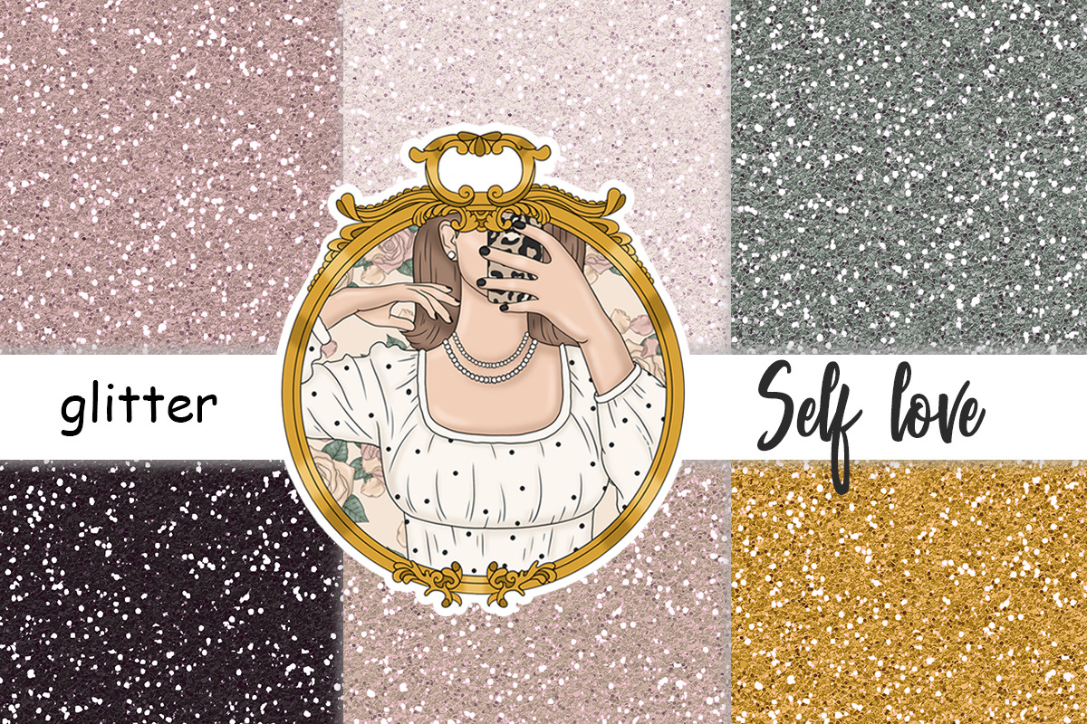 Self Love Digital Paper, a Texture Graphic by GlamArtZhanna (Photo 2 of 3)