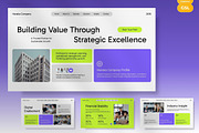 Lime Purple Corporate Profile Deck, a Presentation Template by FIBRINOSÄ (Thumbnail 1 of 6)