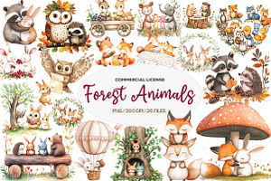 Woodland Forest Animals Friends, an Illustration by CreationArt