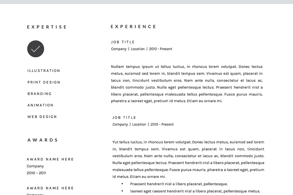 3 Page Resume Template | INDD + DOCX, a Resume Template by BlackDotResumes (Photo 6 of 6)
