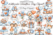 Watercolor Valentines Day Clipart, an Illustration by designcity5 (Thumbnail 1 of 5)