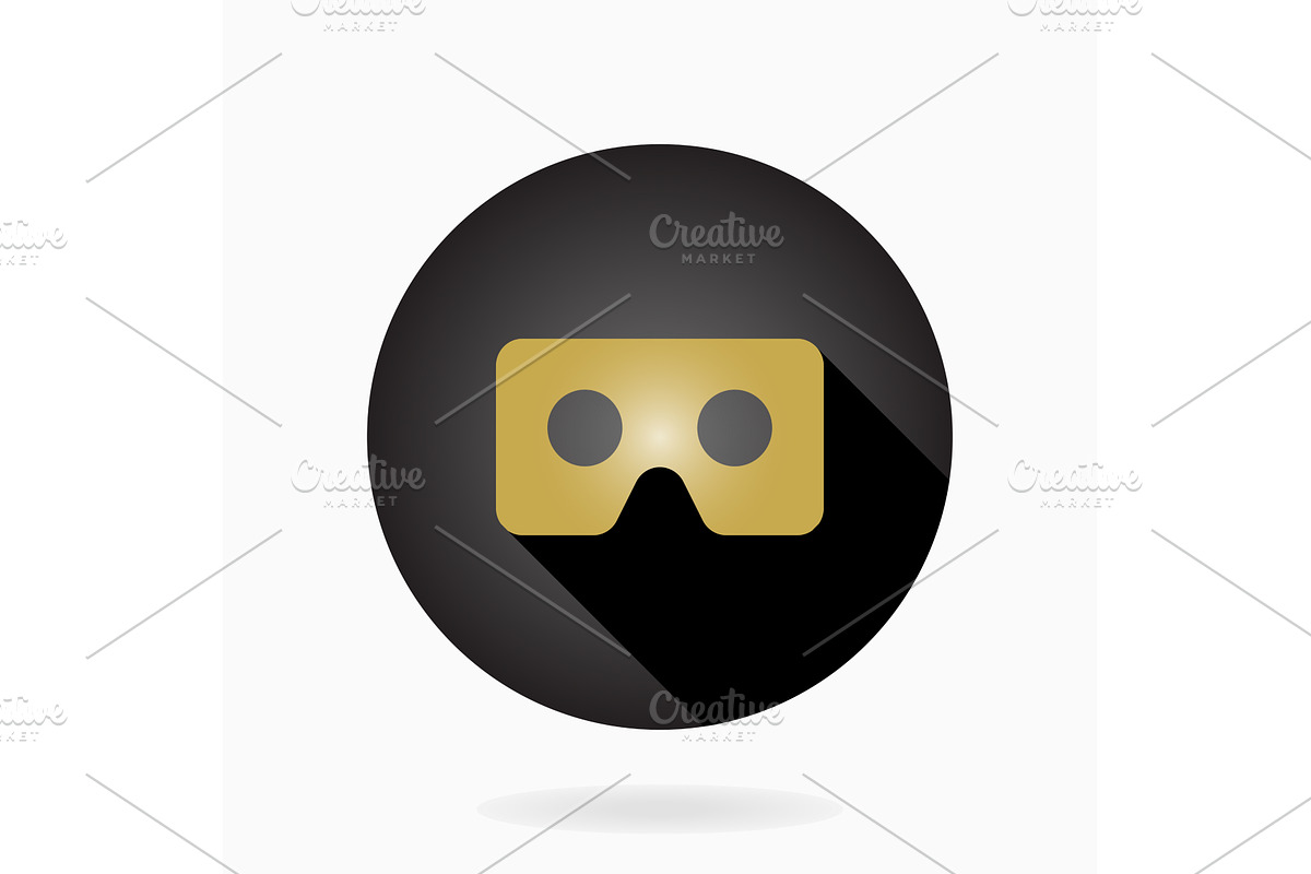 Modern Vector VR Logo in the Circle, an Outline Icon by FineArtStudio (Photo 1 of 3)