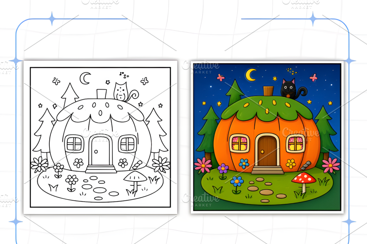Whimsical Cozy Worlds Coloring Book, a Decorative Illustration by Design Station (Photo 8 of 8)