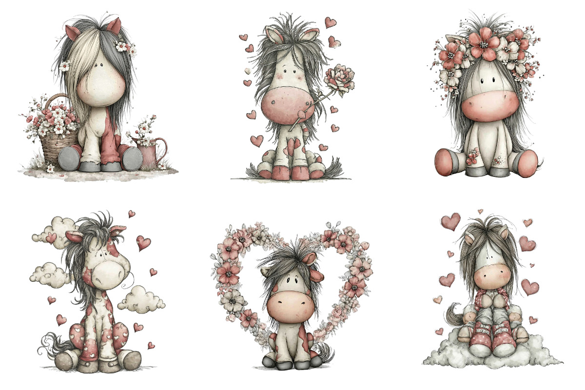 Whimsical Mother's Day Horse Clipart, a Graphic by CitraGraphics (Photo 5 of 5)