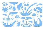 Water drops and splashes set, an Object Illustration by Good Studio (Thumbnail 2 of 3)