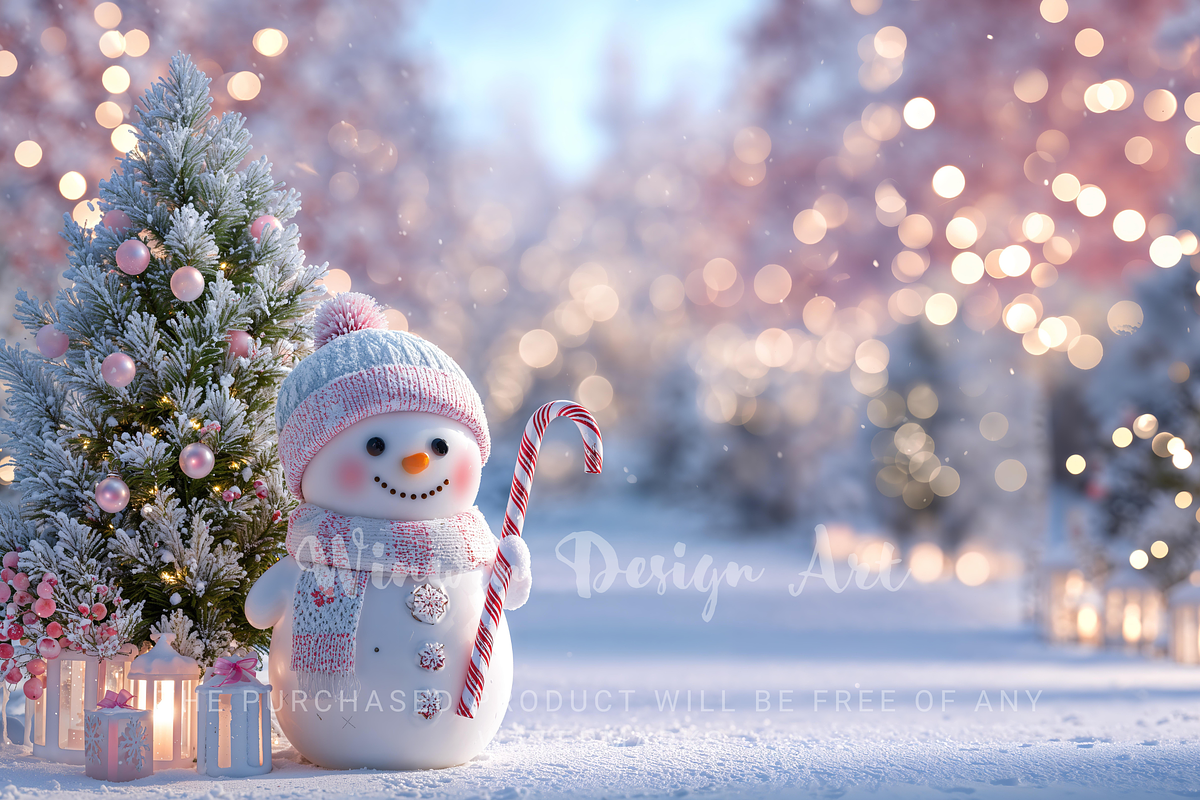 Pastel Snowman Digital Backdrop, a Background Photo by Winwin Design Art (Photo 5 of 8)