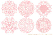 Soft Pink Round Lace Doily Vectors, an Illustration by Amanda Ilkov (Thumbnail 3 of 4)