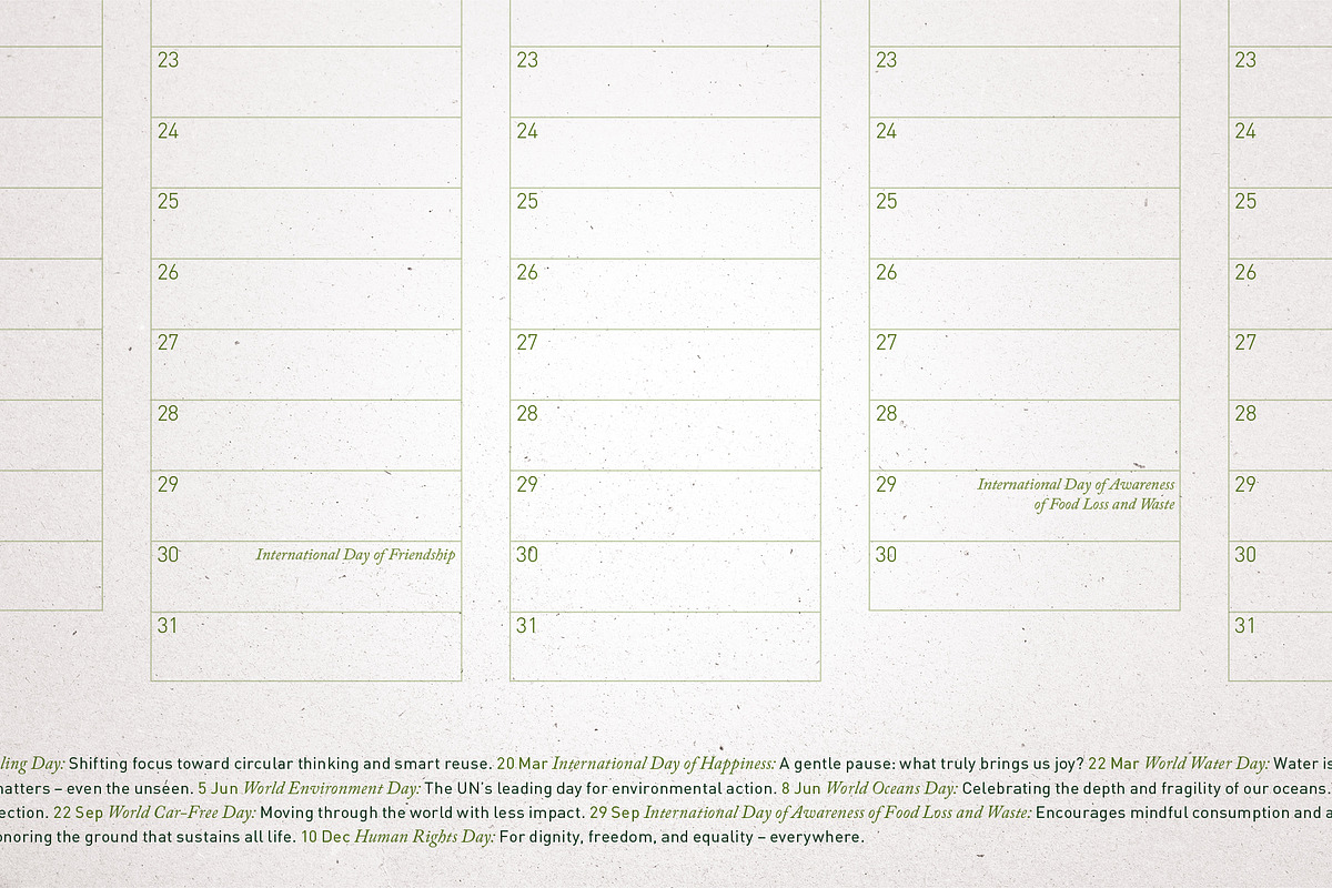 Undated Eco Calendar: Herbal Green preview 3