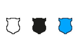 Pixelated Shield Icon Set, an Object Illustration by Gentle Studio