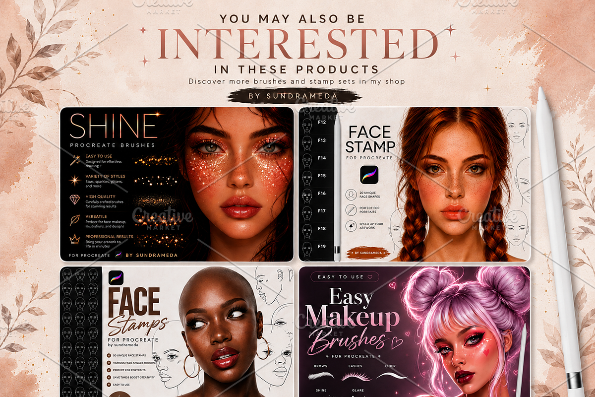 Hair brushes for Procreate, a Brush Add-On by sundrameda (Photo 10 of 10)