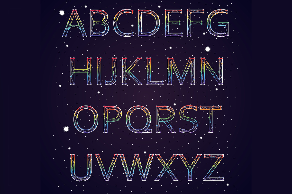 Font constellation vector preview 3