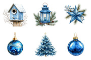 Cozy Blue Christmas Winter Clipart, an Illustration by SinaCreation (Thumbnail 3 of 7)