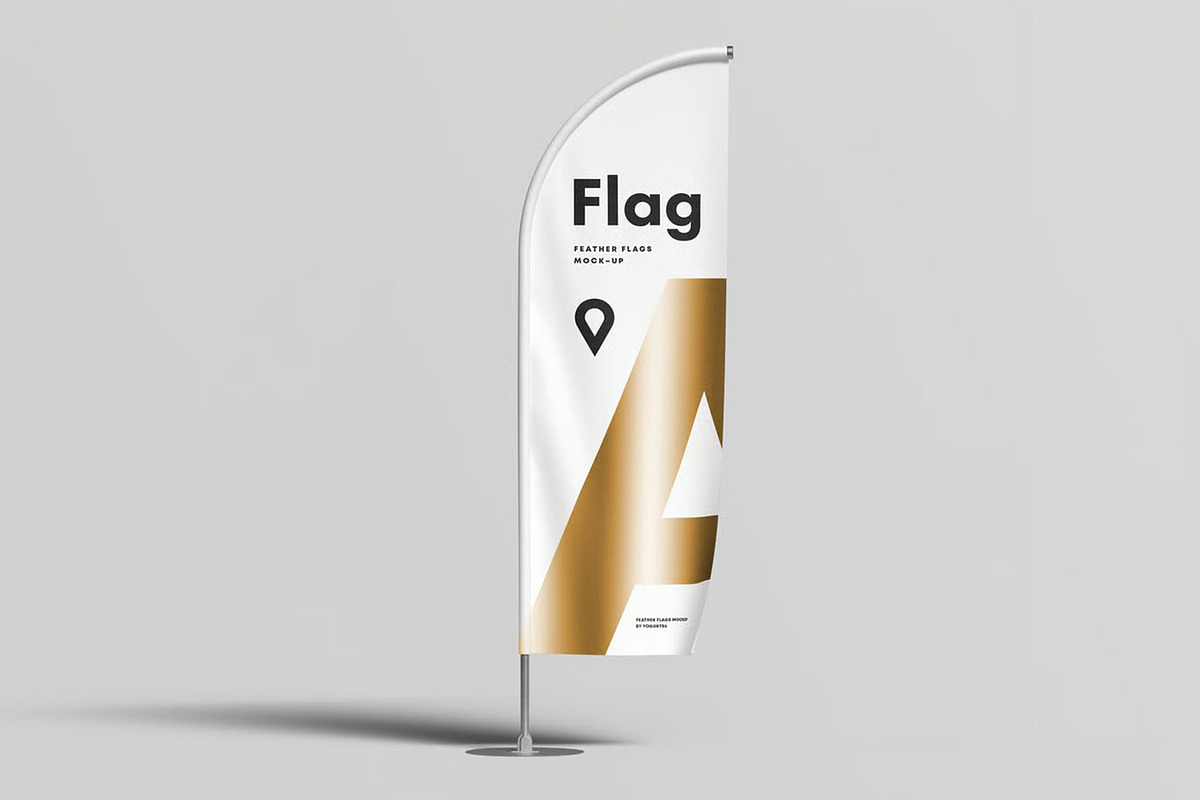 Feather Flag Mockup, an Advertising Mockup by zippypixelstudio (Photo 4 of 8)