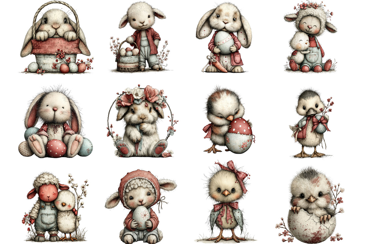 Easter Spring Animals Clipart, an Illustration by Designking (Photo 3 of 5)