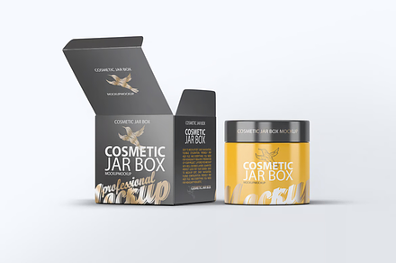 Cosmetic Jar & Box Mock-up, a Packaging Mockup by Se٧enStudio