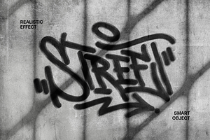 Messy Graffiti Logo Mockup