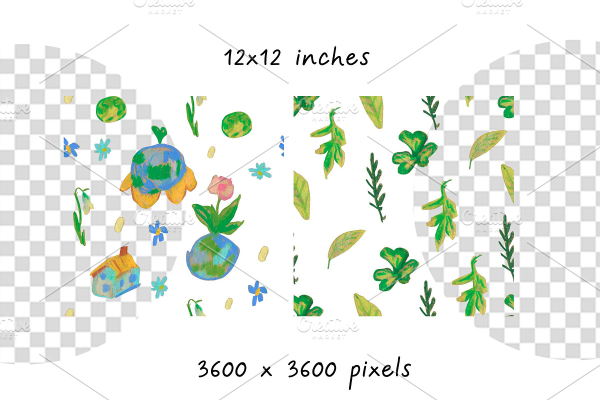 Kids Crayon Eco Icons Seamless Patte, a Pattern Graphic by Lucyinyourheart (Photo 6 of 10)