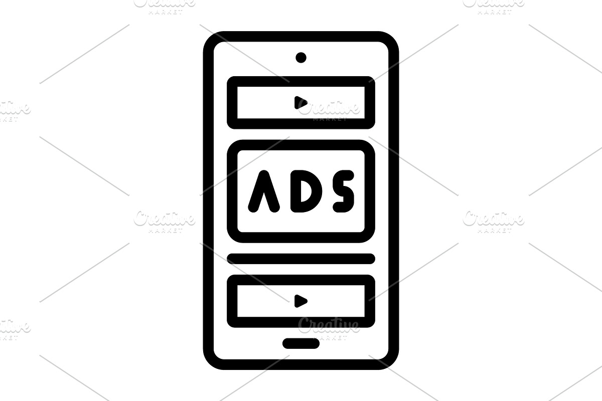 Ads scheme black icon, an Outline Icon by Creative priyanka