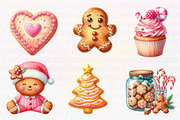 Watercolor Pink Gingerbread Clipart, an Illustration by CreationArt (Thumbnail 5 of 5)