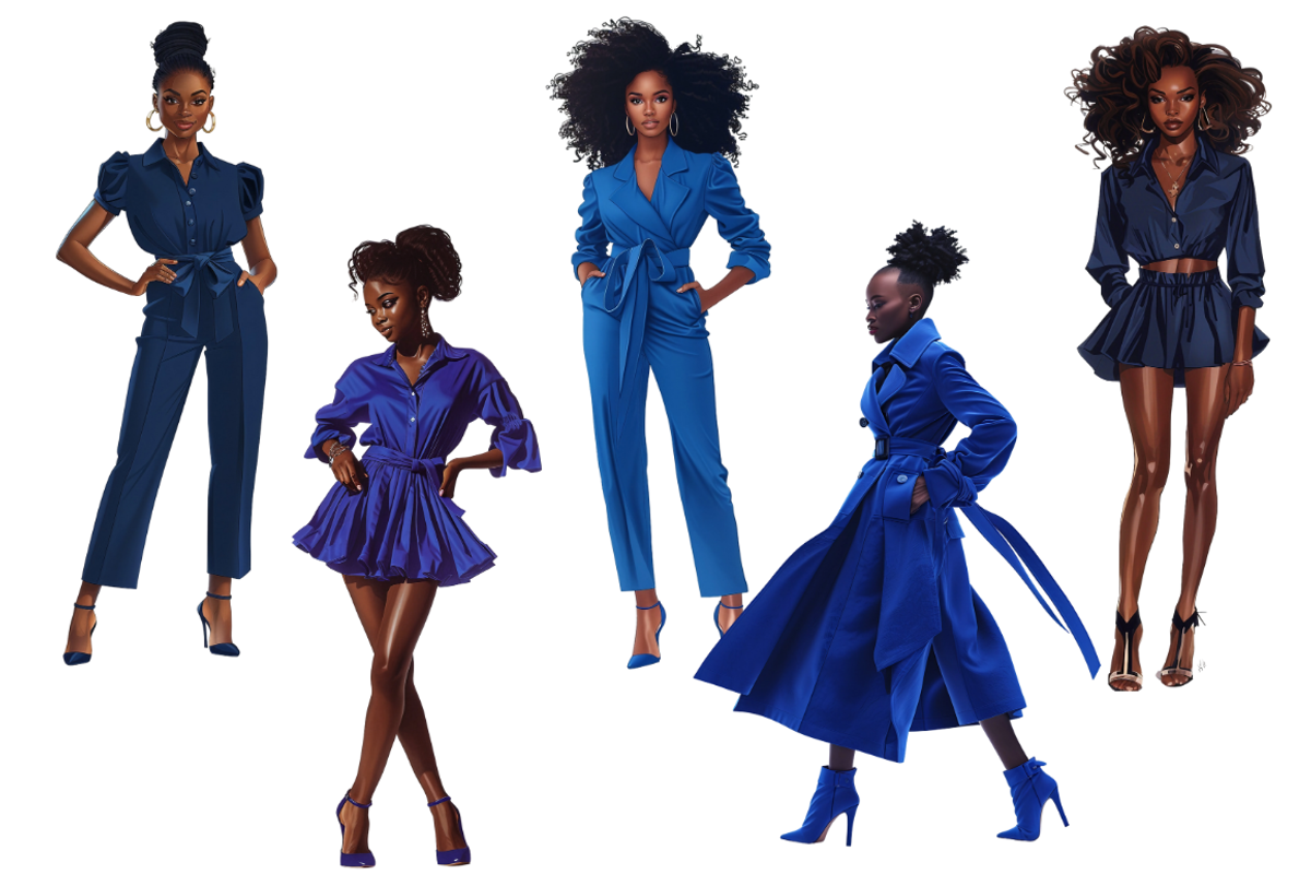 Fashion Girl in Indigo Cliparts, a Person Illustration by Mash Mash Stickers (Photo 7 of 9)