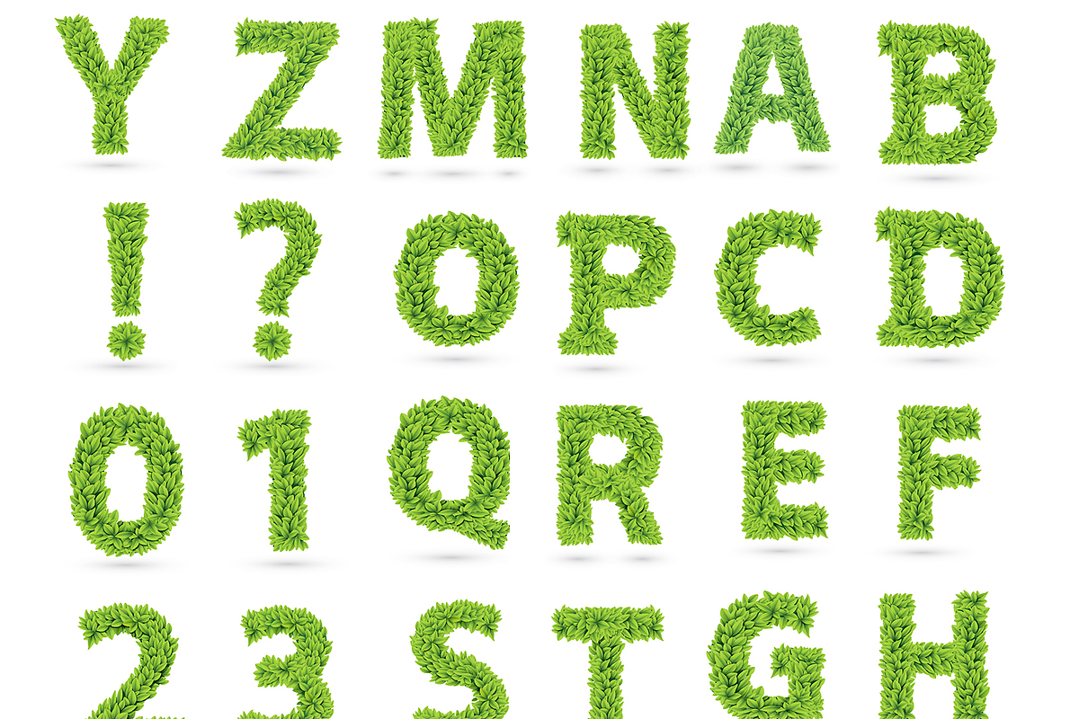 Vector Leaf Alphabet [Vector], an Object Graphic by Chuhastock (Photo 8 of 12)