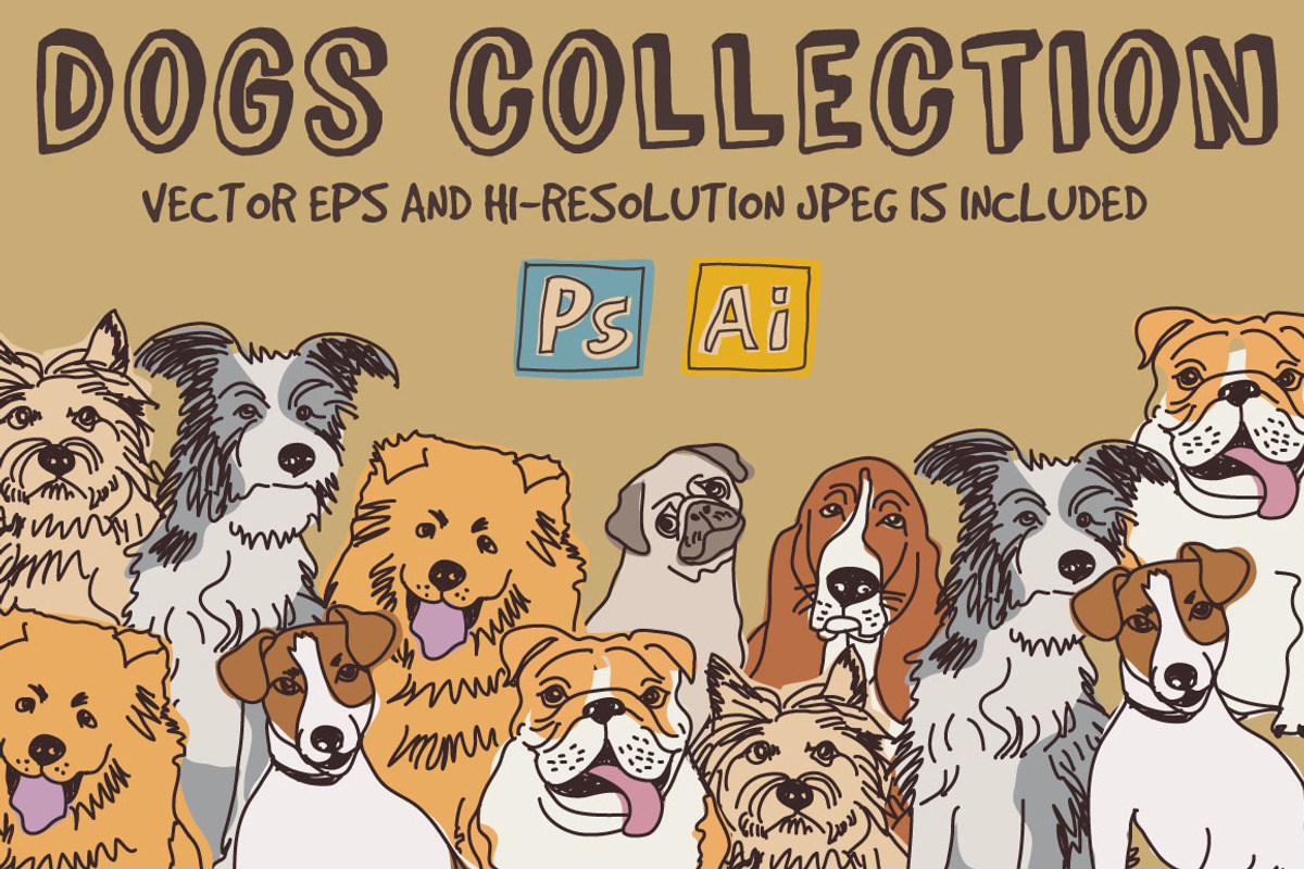 Dogs vector collection, an Animal Illustration by Crowhouse (Photo 1 of 4)