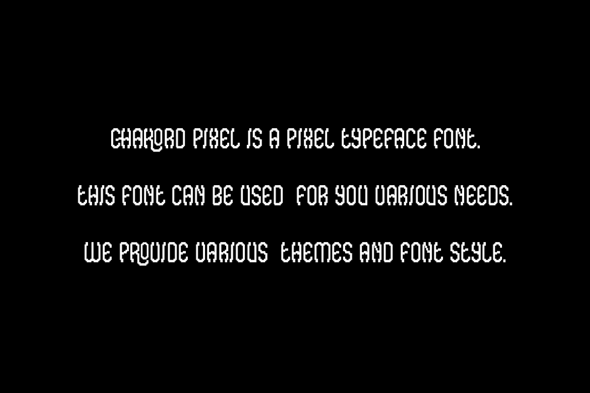 Chakord Pixel Font, a Sans Serif Font by Iqsiart Studio (Photo 4 of 8)