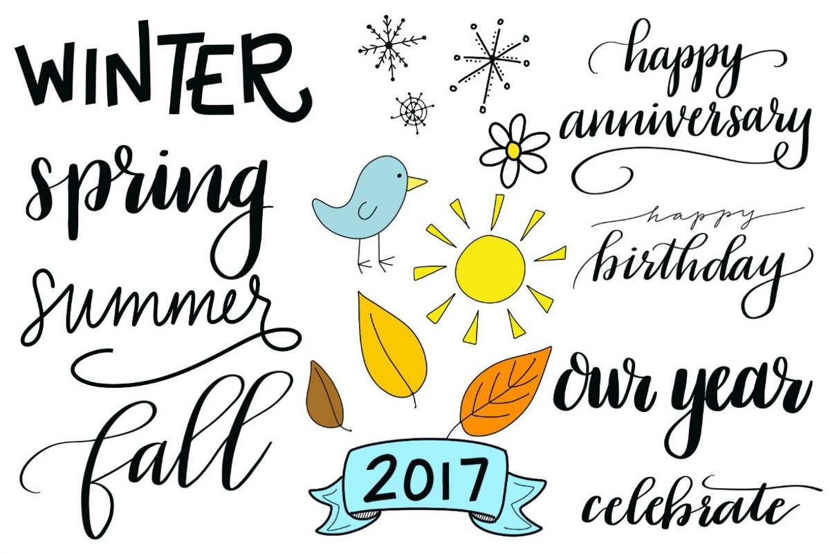 A Hand Lettered Year Graphics Bundle, a Seasonal Illustration by Amy Latta Creations (Photo 3 of 3)