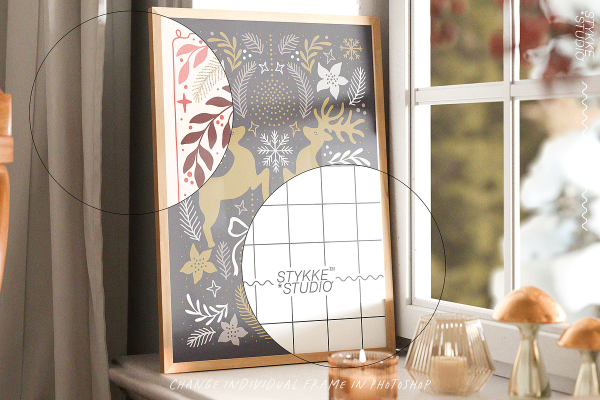 FESTIVE DAY | art frame mockup, a Household Mockup by Stykke Studio (Photo 7 of 10)