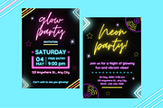 Neon Party Invitations Templates, a Templates & Theme by TemplateCastleStore (Thumbnail 3 of 9)