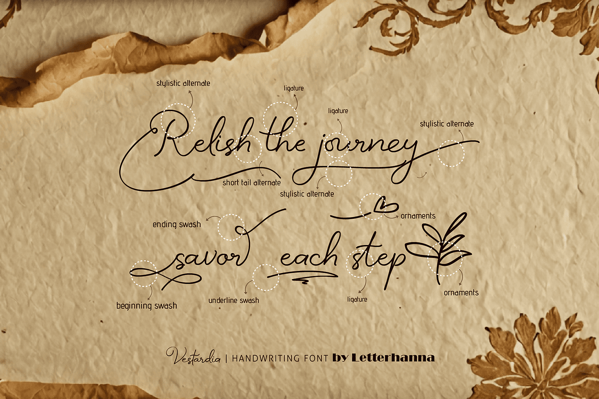 Vestardia Font, a Handwritten Font by Letterhanna Studio (Photo 9 of 16)