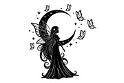 Fairy Moon Butterfly Silhouette, an Object Illustration by Gaye Art (Thumbnail 25 of 31)
