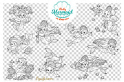 Mermaid in deep sea coloring pages, an Illustration by Azuzlikus (Thumbnail 5 of 11)
